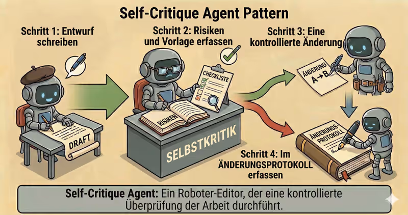 Self-Critique-Agent-Pattern: Entwurf → Kritik → Revision